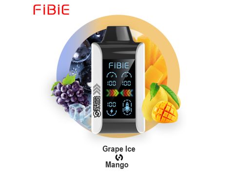 E papieros  FIBIE DUAL FLAVORS na 15000 puffs z podwójnym smakiem GRAPE ICE- MANGO 2 IN 1